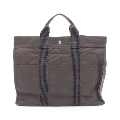 エールラインMM ハンドバッグ トートバッグ キャンバス ダークグレー シルバー金具 エルメス バッグ HERMES