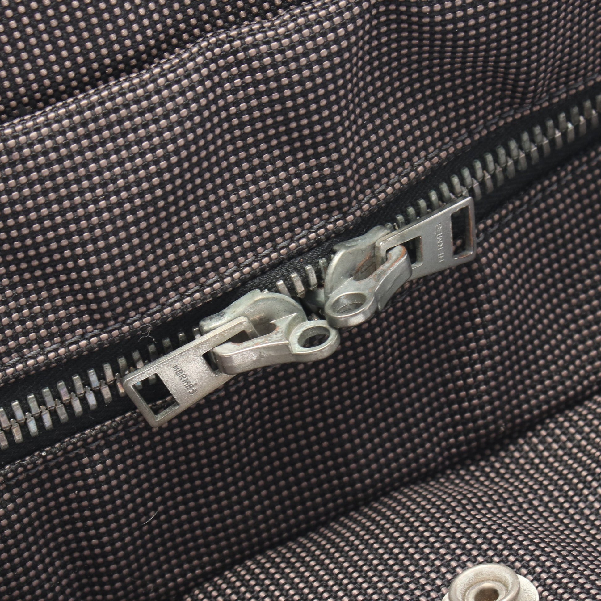 エールラインMM ハンドバッグ トートバッグ キャンバス ダークグレー シルバー金具 エルメス バッグ HERMES