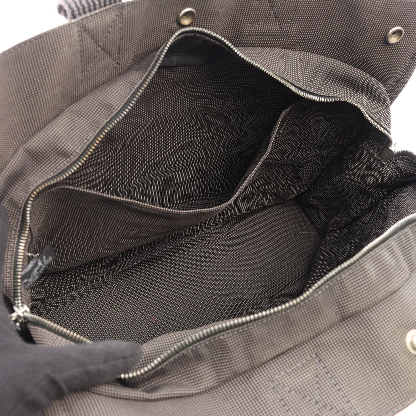 エールラインMM ハンドバッグ トートバッグ ナイロンキャンバス ダークグレー シルバー金具 エルメス バッグ HERMES