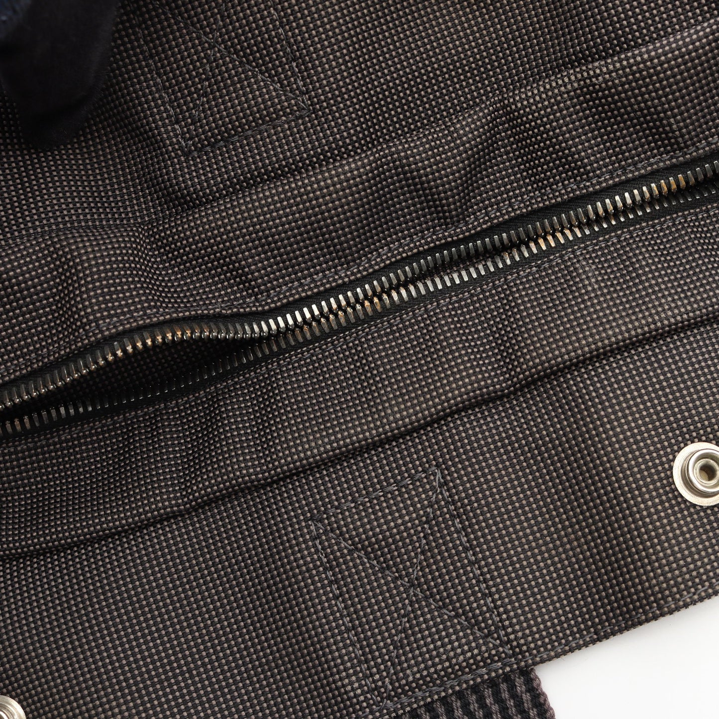 エールラインMM ハンドバッグ トートバッグ ナイロンキャンバス ダークグレー シルバー金具 エルメス バッグ HERMES