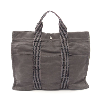 エールラインMM ハンドバッグ トートバッグ ナイロンキャンバス ダークグレー シルバー金具 エルメス バッグ HERMES
