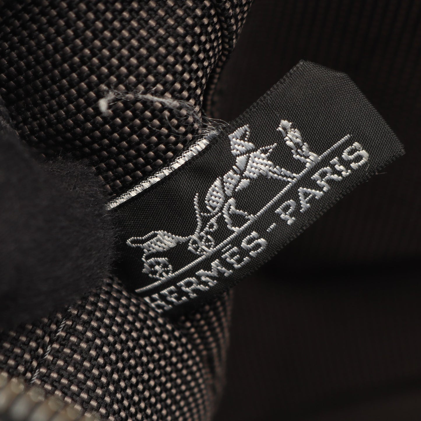 エールラインMM ハンドバッグ トートバッグ ナイロンキャンバス ダークグレー シルバー金具 エルメス バッグ HERMES