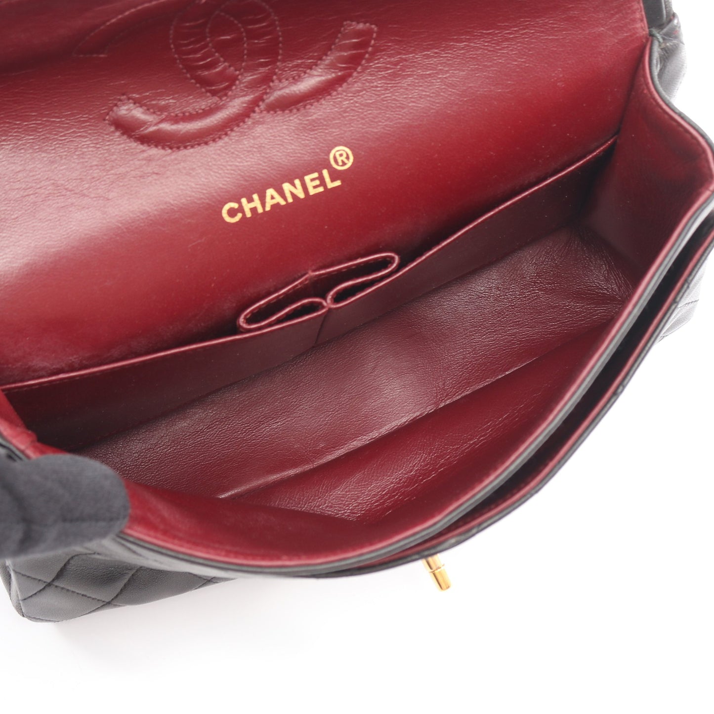 マトラッセ Wフラップ Wチェーンショルダーバッグ ラムスキン ブラック ゴールド金具 シャネル バッグ CHANEL