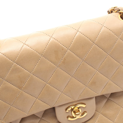 マトラッセ Wフラップ Wチェーンショルダーバッグ ラムスキン ベージュ ゴールド金具 シャネル バッグ CHANEL