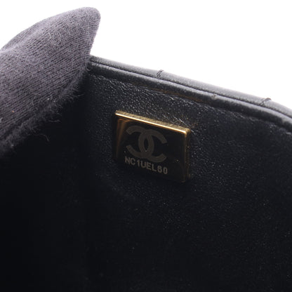 2.55 Wチェーンショルダーバッグ ラムスキン ブラック ゴールド金具 シャネル バッグ CHANEL