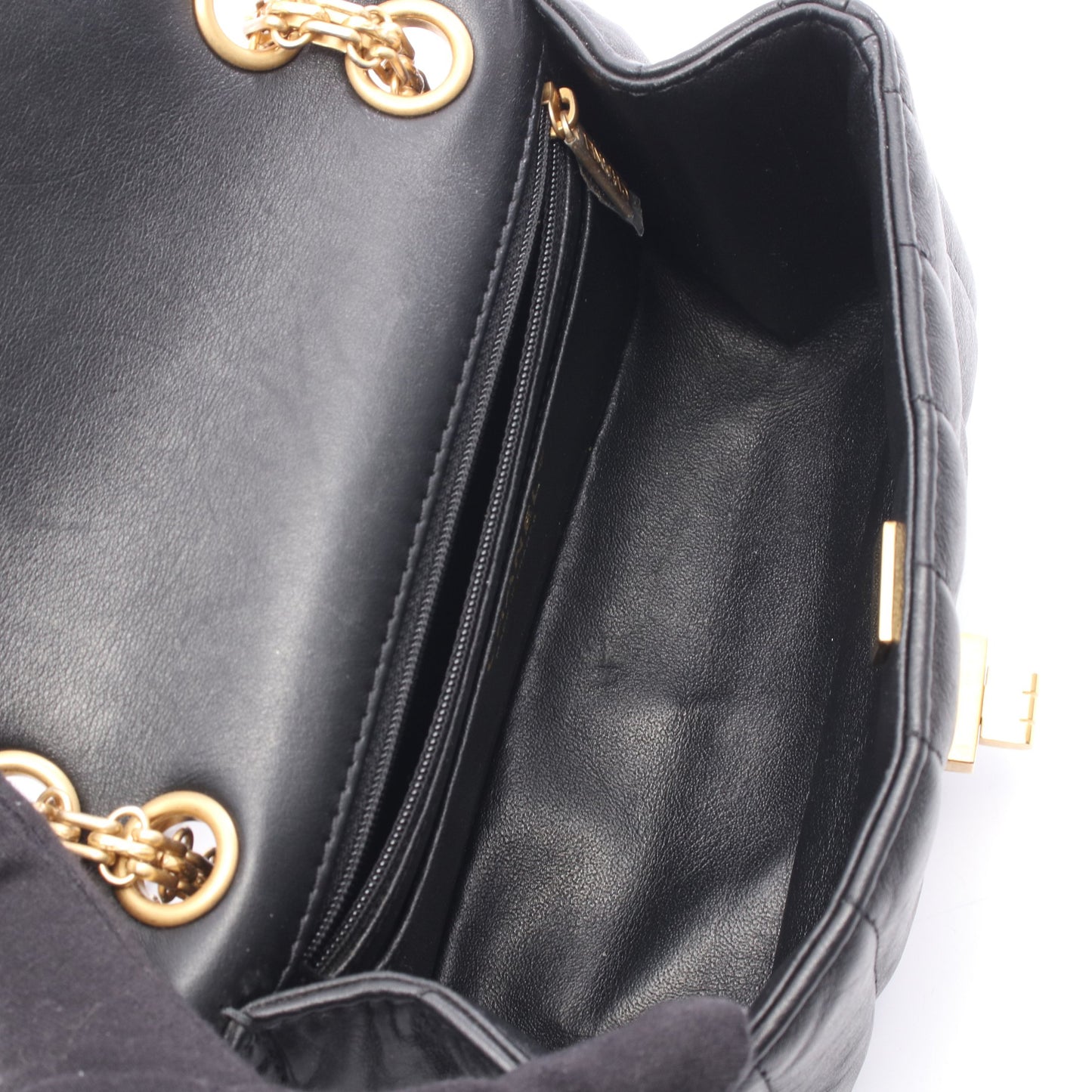 2.55 Wチェーンショルダーバッグ ラムスキン ブラック ゴールド金具 シャネル バッグ CHANEL