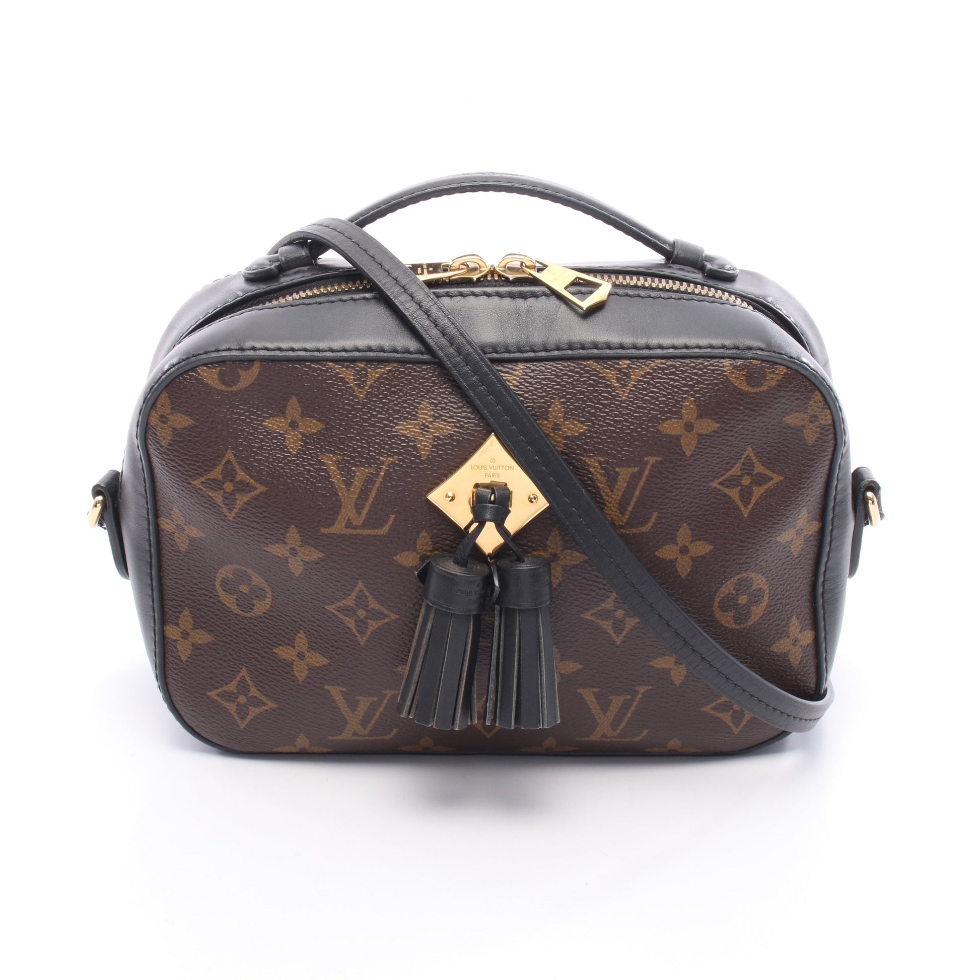 サントンジュ モノグラム ノワール ショルダーバッグ PVC レザー ブラウン ブラック ルイヴィトン バッグ LOUIS VUITTON