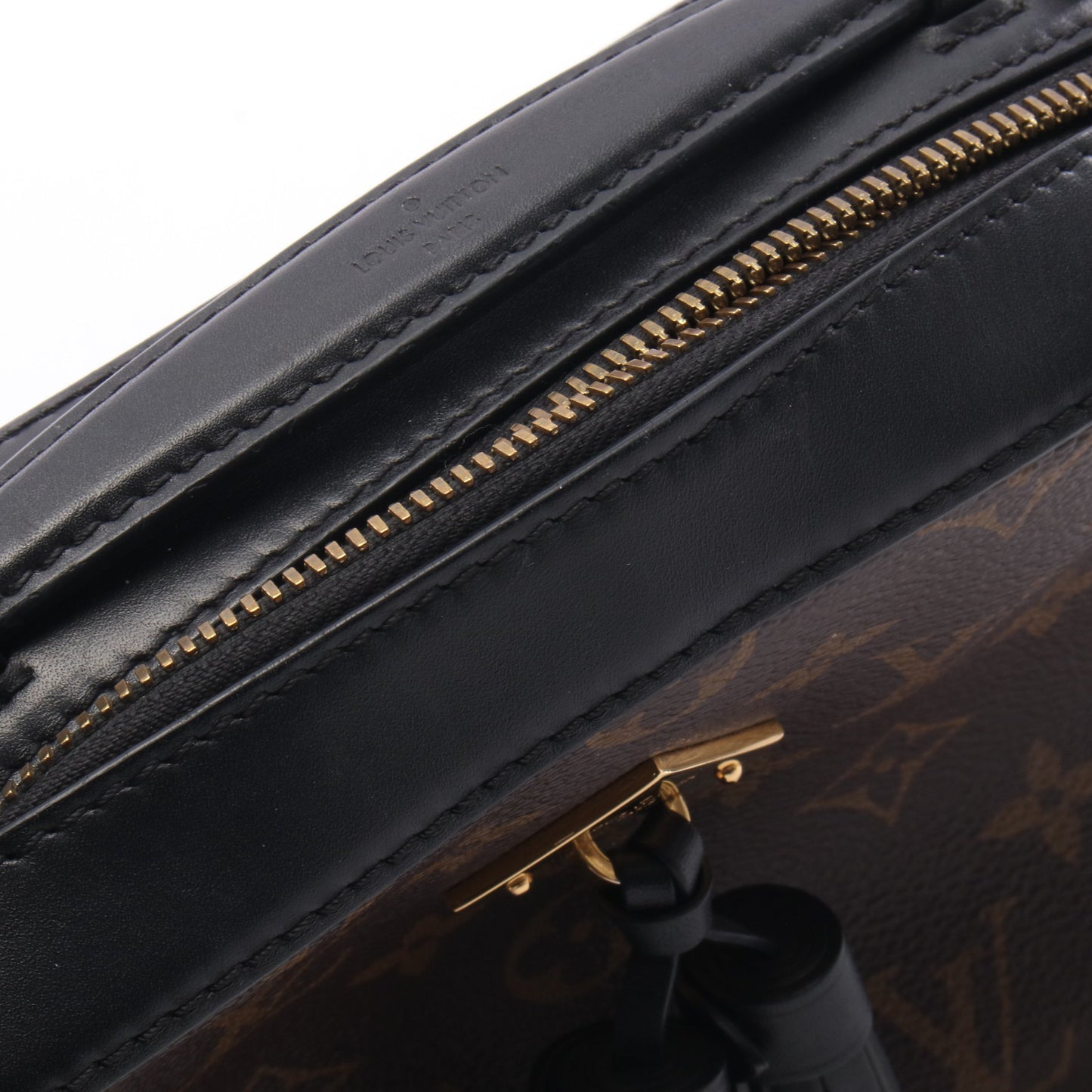 サントンジュ モノグラム ノワール ショルダーバッグ PVC レザー ブラウン ブラック ルイヴィトン バッグ LOUIS VUITTON