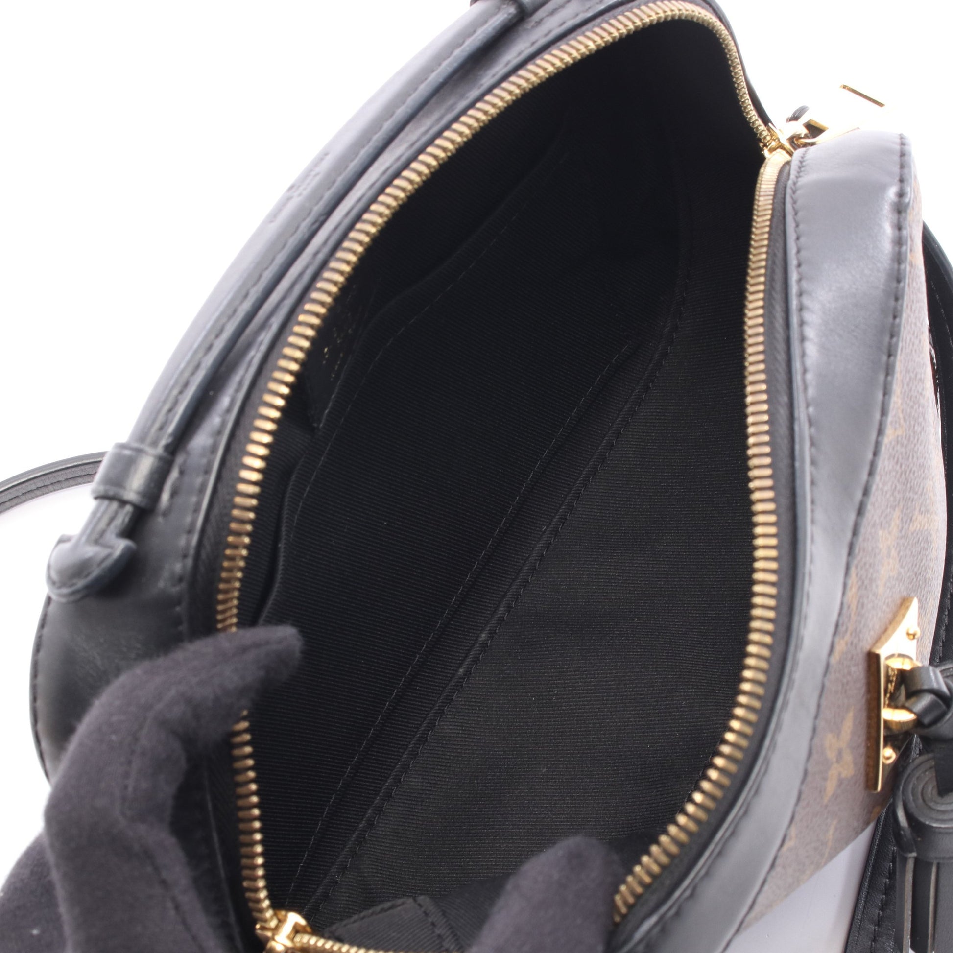 サントンジュ モノグラム ノワール ショルダーバッグ PVC レザー ブラウン ブラック ルイヴィトン バッグ LOUIS VUITTON