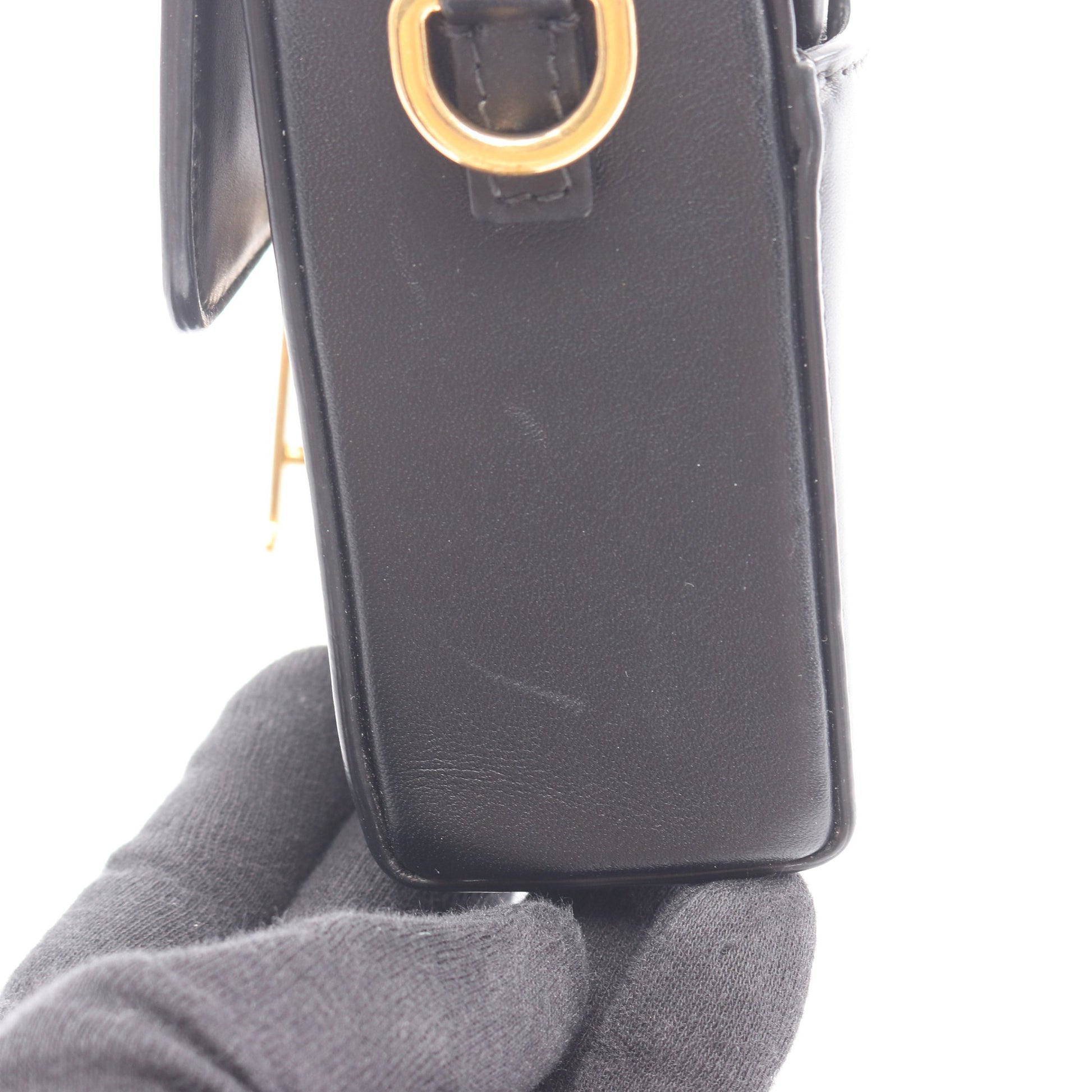 30 MONTAIGNE モンテーニュ ボックス ショルダーバッグ レザー ブラック クリスチャンディオール バッグ Christian Dior