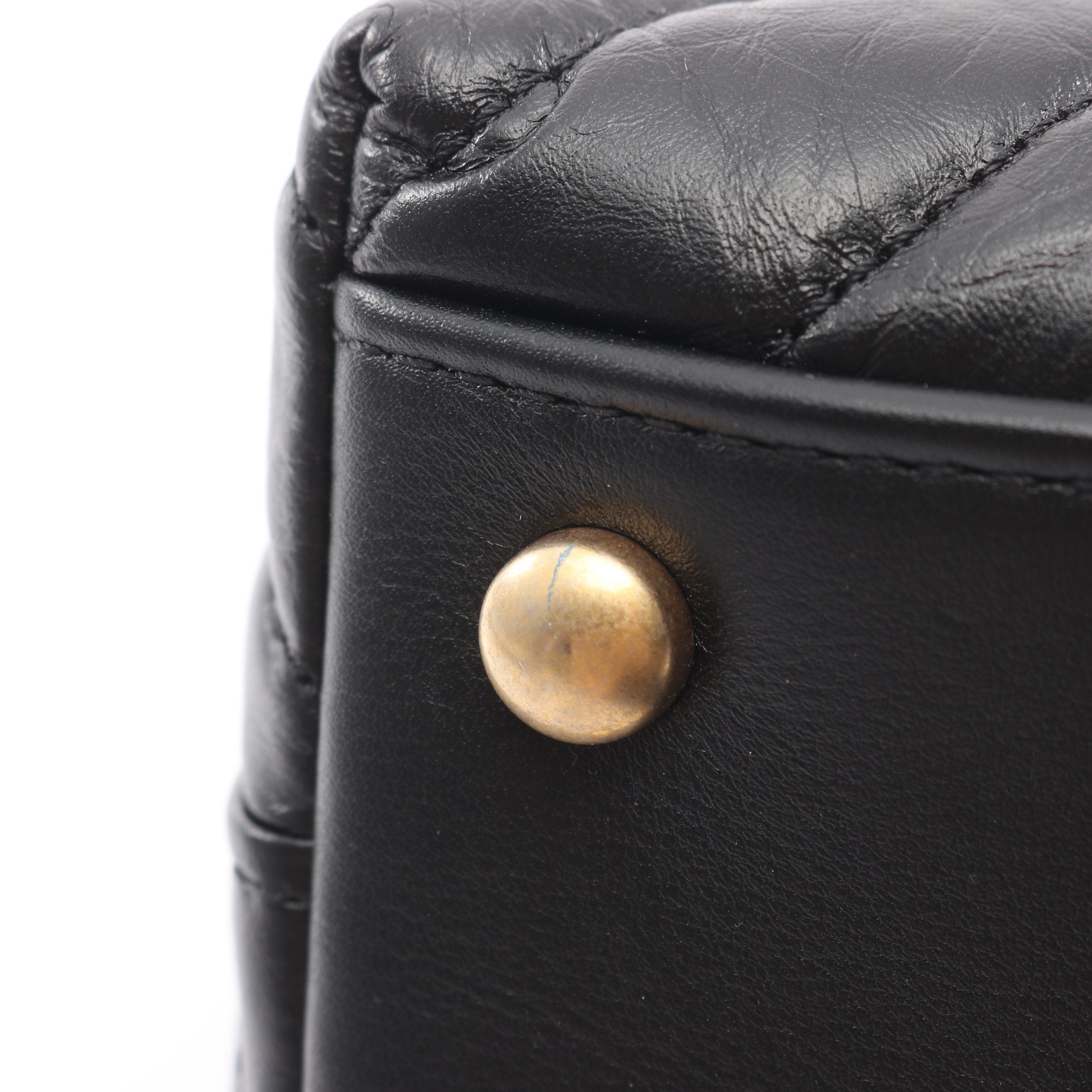 シャネル 2way ハンドバッグ ショルダーバッグ ゴールド金具 24番台 Vステッチ シェブロン トップハンドル フラップ バッグ ココハンドル レディース CHANEL CHANEL 2way ハンドバッグ ショルダーバッグ ゴールド金具 24番台 V
