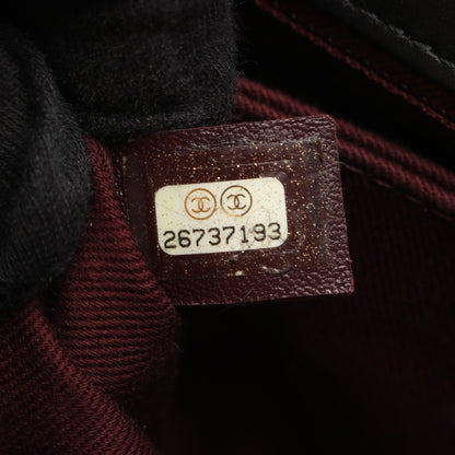 ココハンドル フラップ Vステッチ シェブロン 2WAY ハンドバッグ レザー ブラック ゴールド金具 シャネル バッグ CHANEL