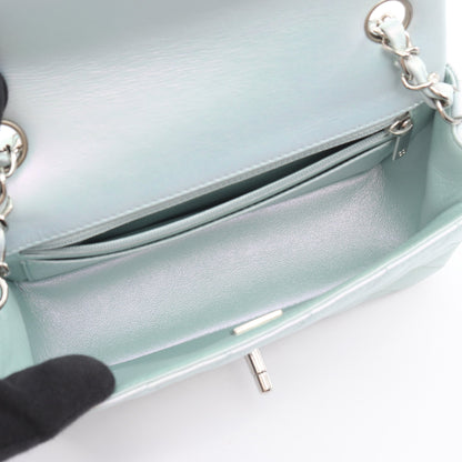 ミニマトラッセ20 チェーンショルダーバッグ レザー シルバー シルバー金具 シャネル