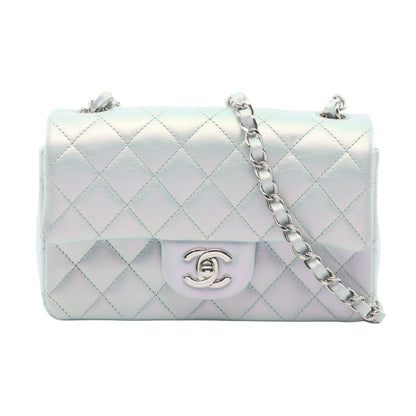 ミニマトラッセ20 チェーンショルダーバッグ レザー シルバー シルバー金具 シャネル