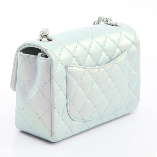 ミニマトラッセ20 チェーンショルダーバッグ レザー シルバー シルバー金具 シャネル