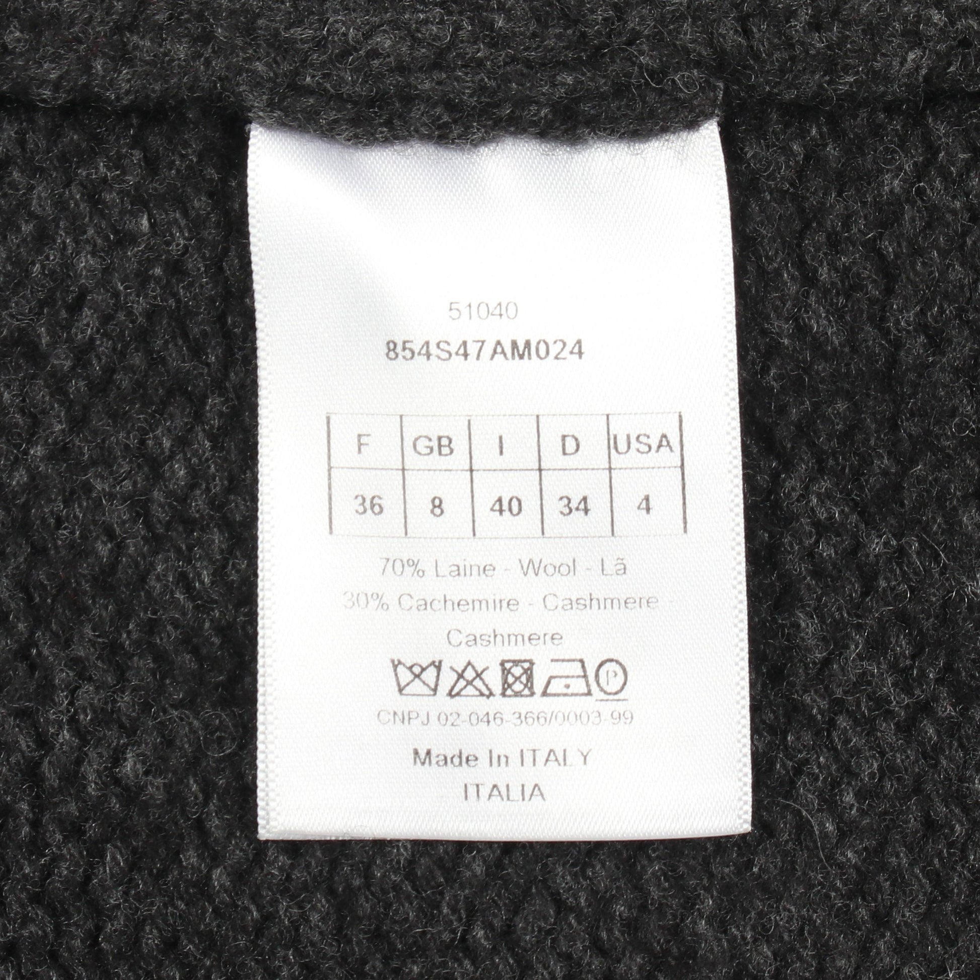 Youthquake ニット カシミヤ ダークグレー マルチカラー クリスチャンディオール トップス Christian Dior