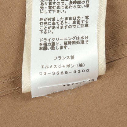 ツイリーネック ブラウス コットン ベージュ エルメス トップス HERMES