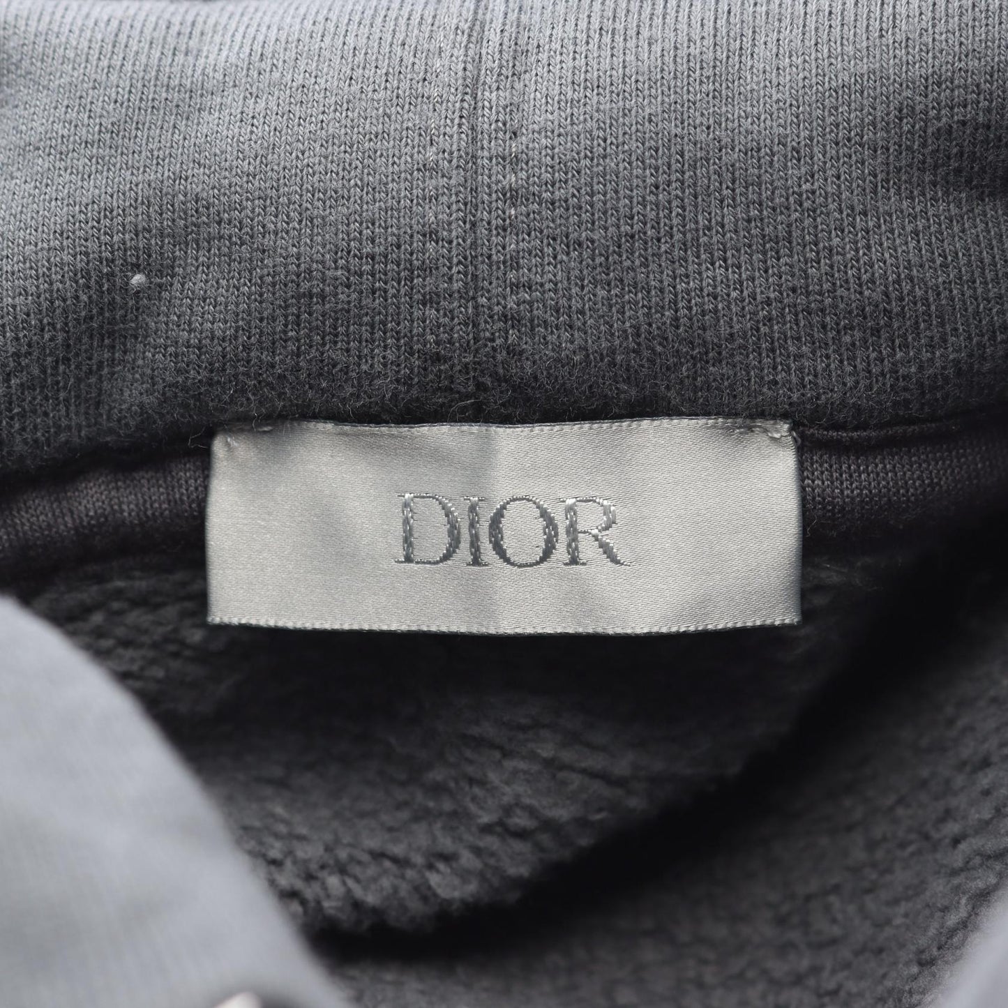 バックプリント 裏起毛 プルオーバーパーカー コットン グレー ディオール トップス DIOR