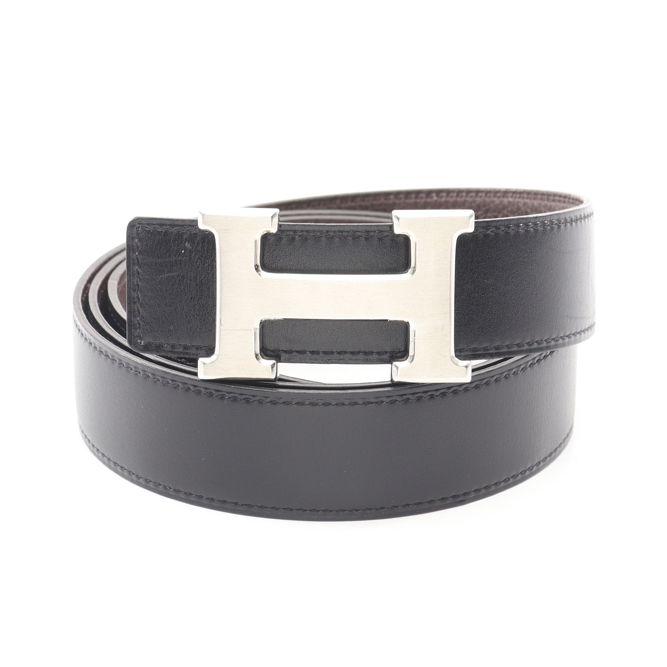 HERMES コンスタンス リバーシブル ベルト 90 レザー コンスタンス Hベルト リバーシブル ベルト レザー ブラック ブラウン