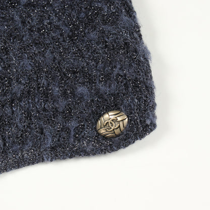 タートルネック ラメ ニット アルパカ ナイロン レーヨン リネン ベージュ グレー ネイビー シャネル トップス CHANEL