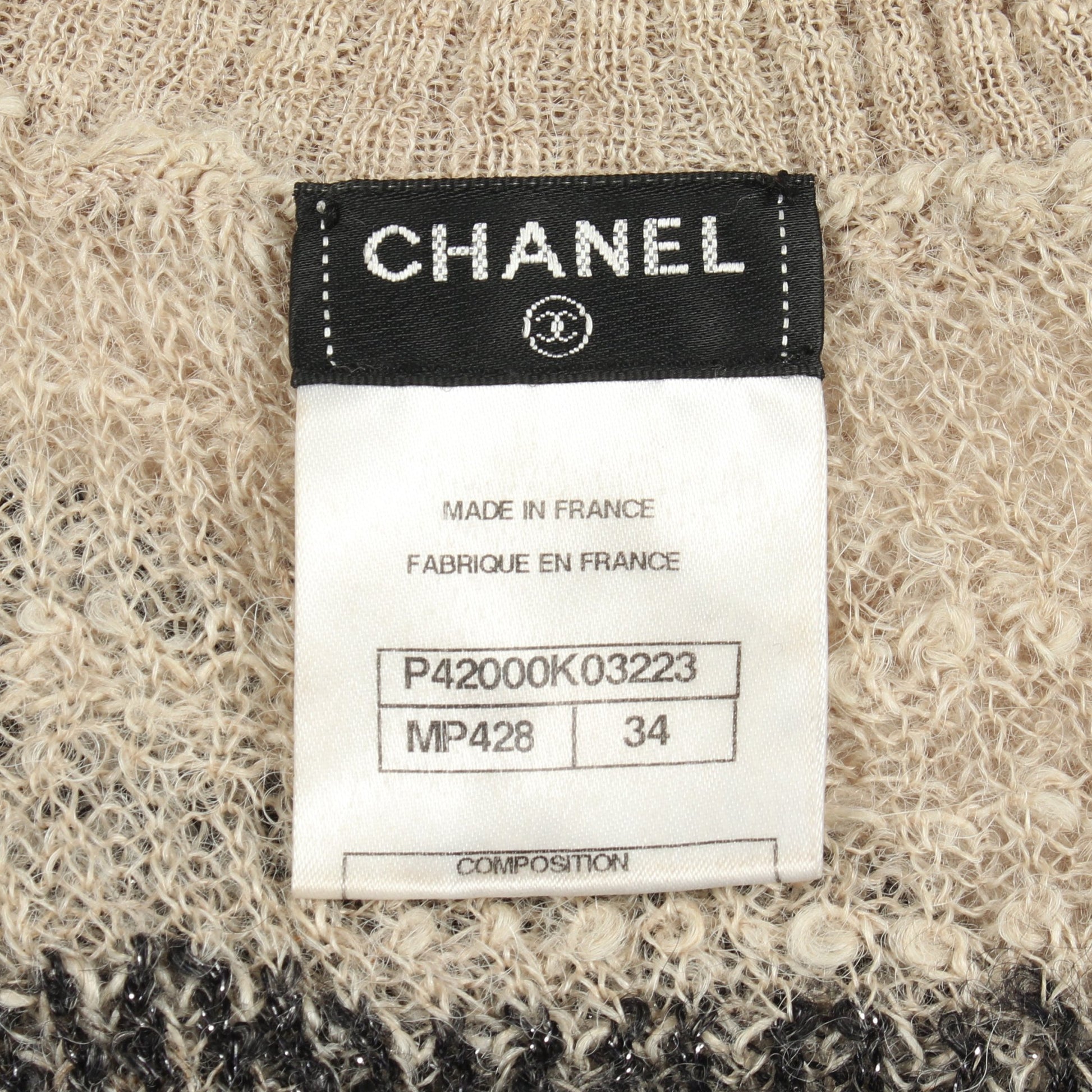 タートルネック ラメ ニット アルパカ ナイロン レーヨン リネン ベージュ グレー ネイビー シャネル トップス CHANEL