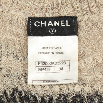 タートルネック ラメ ニット アルパカ ナイロン レーヨン リネン ベージュ グレー ネイビー シャネル トップス CHANEL