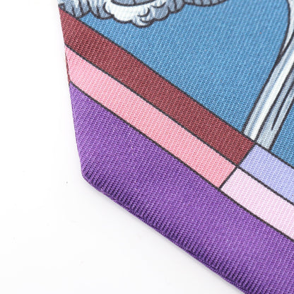 ツイリー Cavalleria d'Etriers リボン スカーフ シルク パープル ブルー マルチカラー エルメス 財布・小物 HERMES