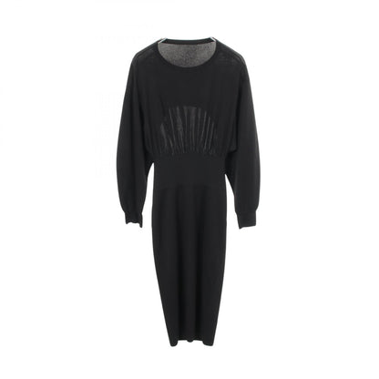 オープンバック 長袖 ワンピース ビスコース ブラック アライア ワンピース ALAiA