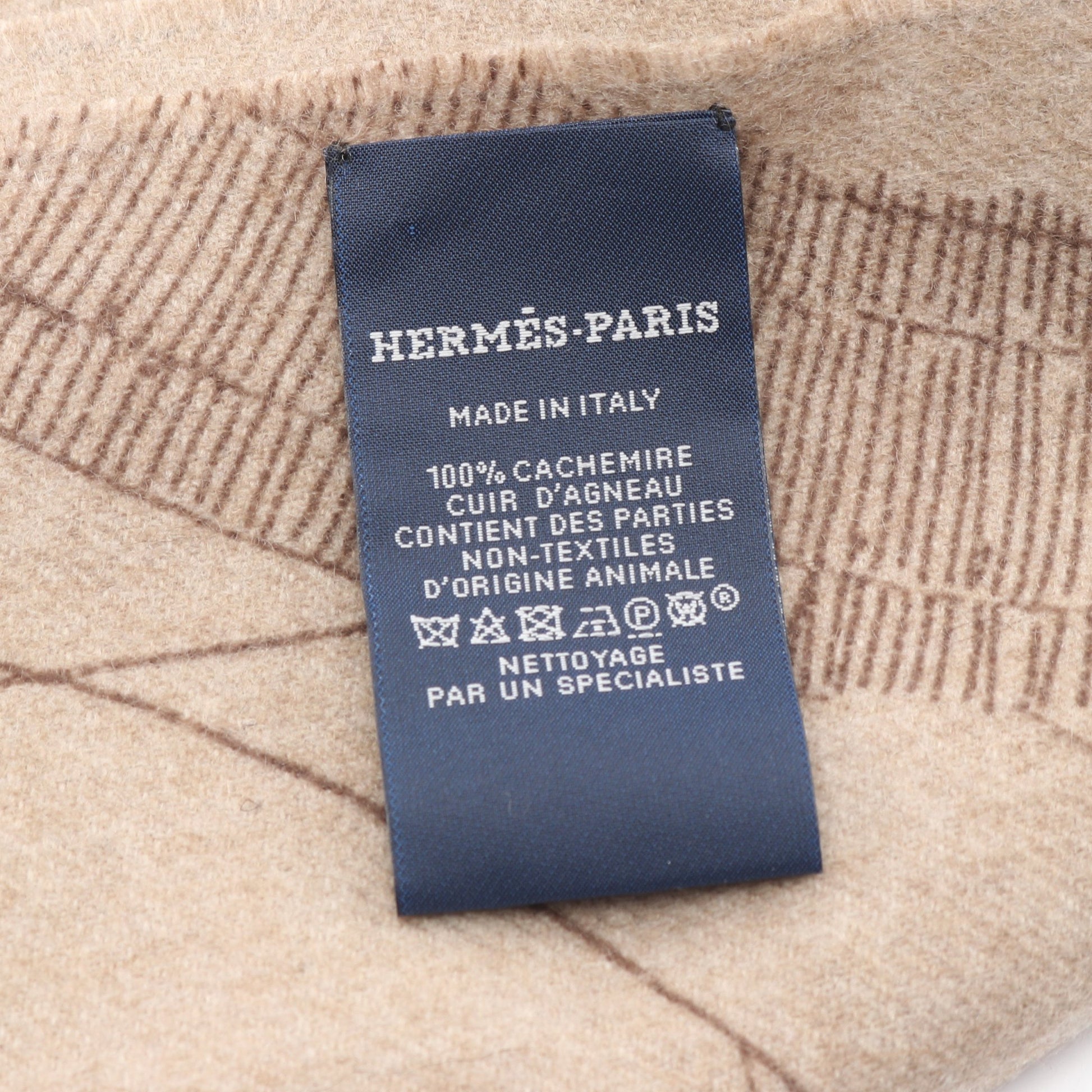 カヴァルカドゥール エスキス マフラー ストール カシミヤ ベージュ ブラウン エルメス 財布・小物 HERMES