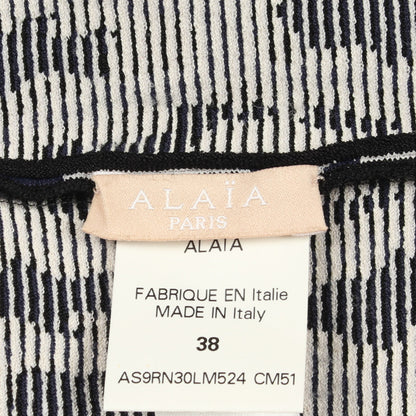 総柄 ノースリーブ ワンピース レーヨン ネイビー ブラック ホワイト アライア ワンピース ALAiA