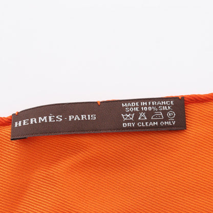 フリンジ ストール シルク オレンジ マルチカラー エルメス 財布・小物 HERMES