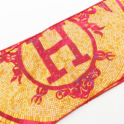 フリンジスカーフ MOSAIQUE AU 24 スカーフ シルク ピンクパープル ピンクレッド マルチカラー エルメス 財布・小物 HERMES
