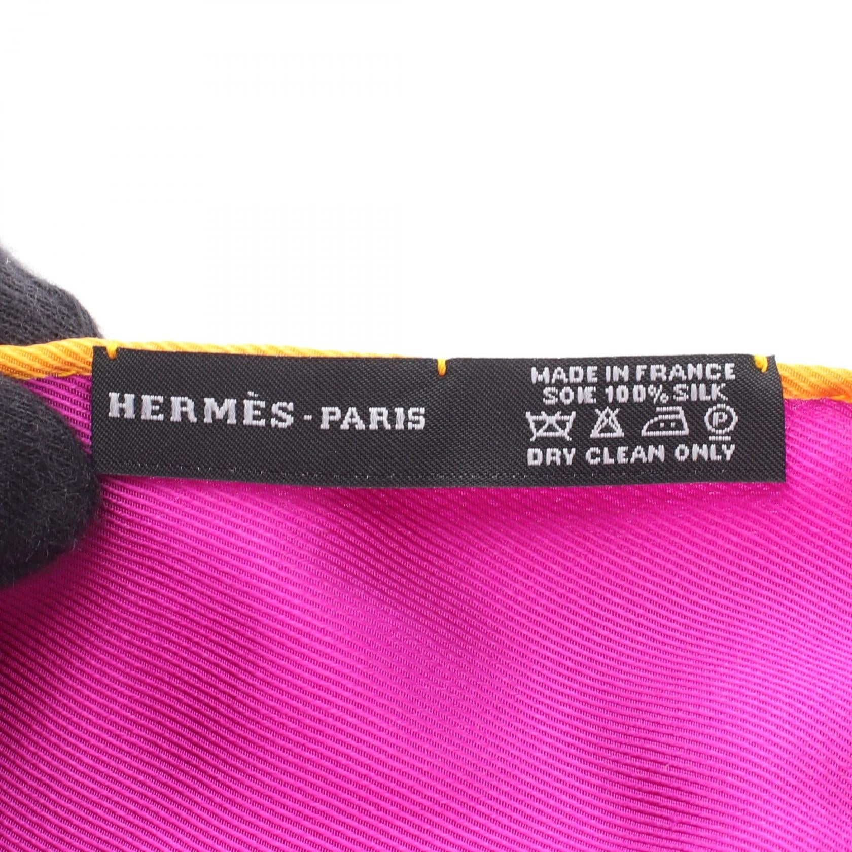 フリンジ ストール シルク パープル イエロー マルチカラー エルメス 財布・小物 HERMES