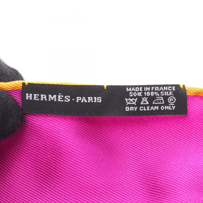 フリンジ ストール シルク パープル イエロー マルチカラー エルメス 財布・小物 HERMES