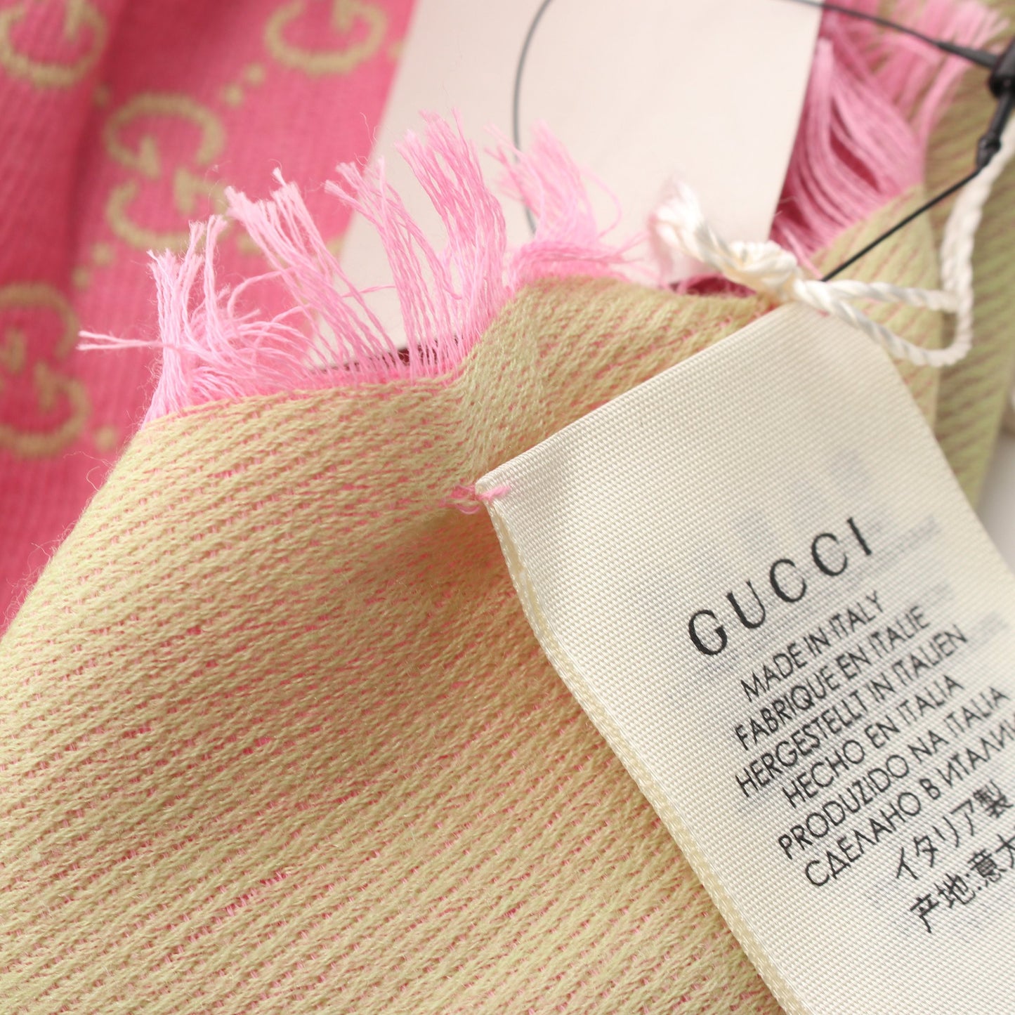 GG柄 ストール ショール ウール コットン ピンク グッチ 財布・小物 GUCCI