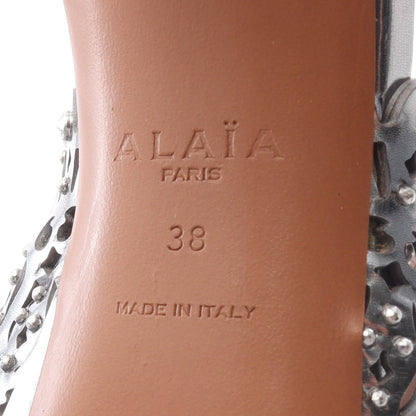 パンチング スタッズ サンダル レザー シルバー アライア シューズ ALAiA