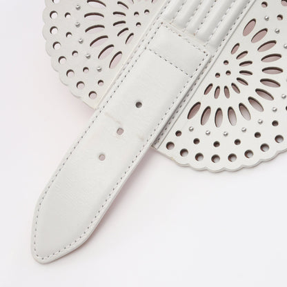 コルセットスタッズ ベルト レザー オフホワイト アライア 財布・小物 ALAiA