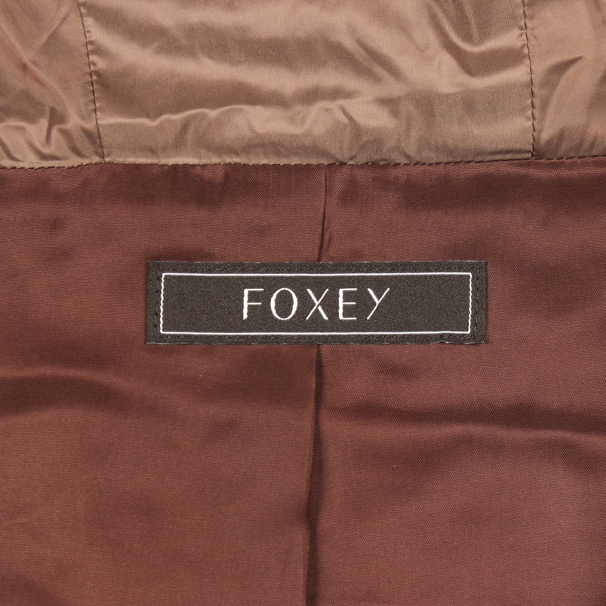 GROVE フード付き 中綿 ロングジレ キルティングコート ナイロン ブラウン フォクシー アウター FOXEY