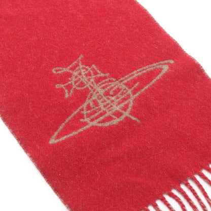 オーブ フリンジ マフラー ウール レッド グレーブラウン ヴィヴィアンウエストウッド 財布・小物 Vivienne Westwood