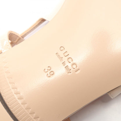 ダブルG バレエシューズ サンダル エナメルレザー ライトベージュ グッチ シューズ GUCCI