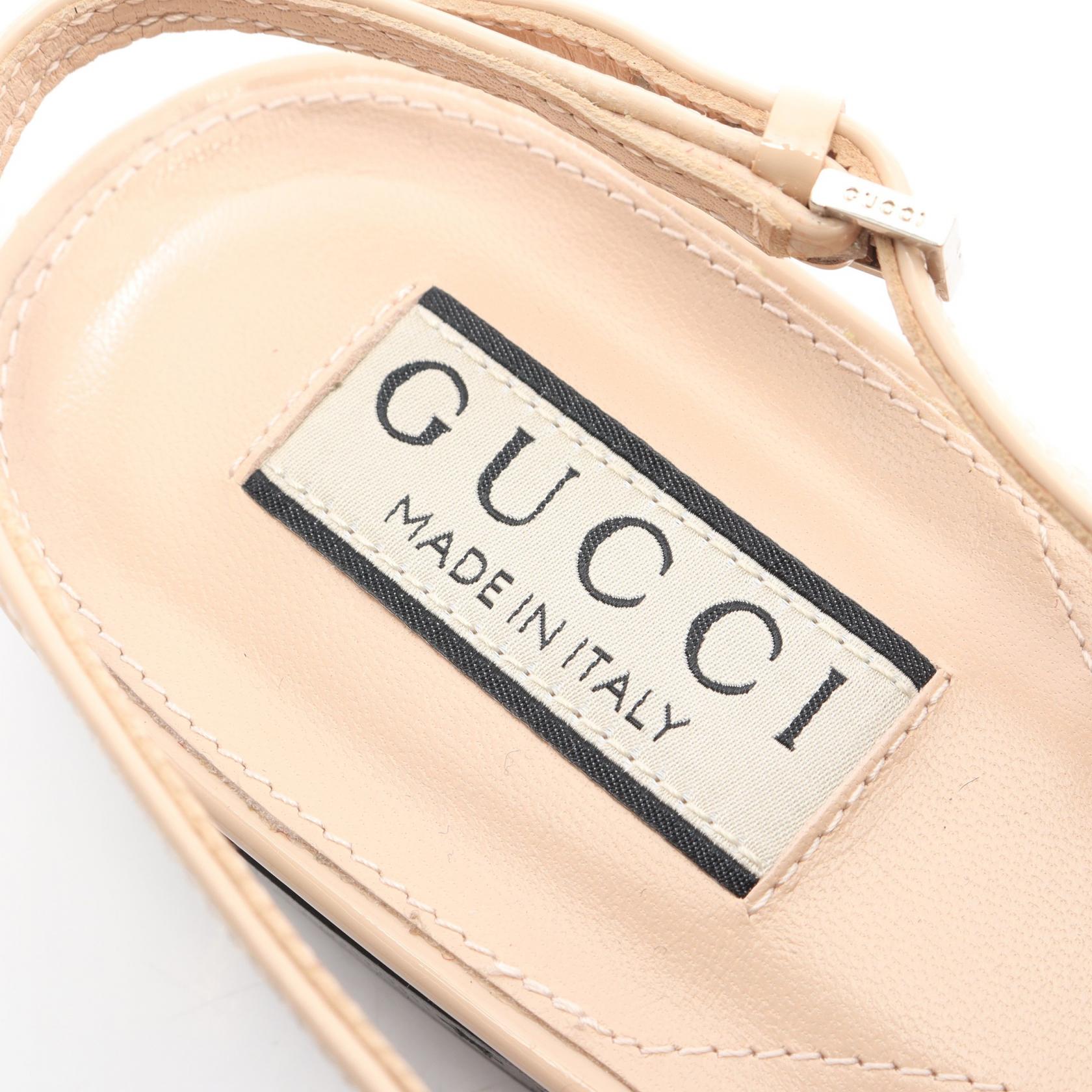 ダブルG バレエシューズ サンダル エナメルレザー ライトベージュ グッチ シューズ GUCCI