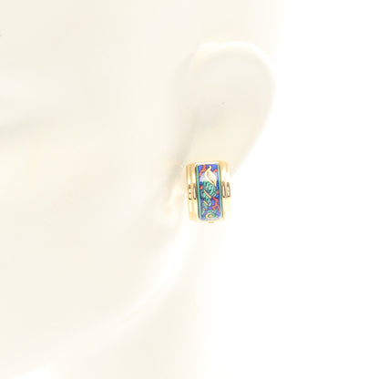 エマイユ イヤリング GP 七宝 ゴールド グリーン ブルー エルメス アクセサリー HERMES