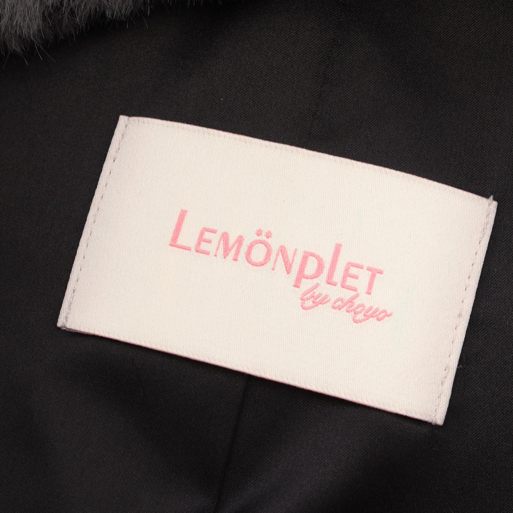 フード付き ファー ロングジレ ベスト グレー レモンプレット アウター Lemonplet