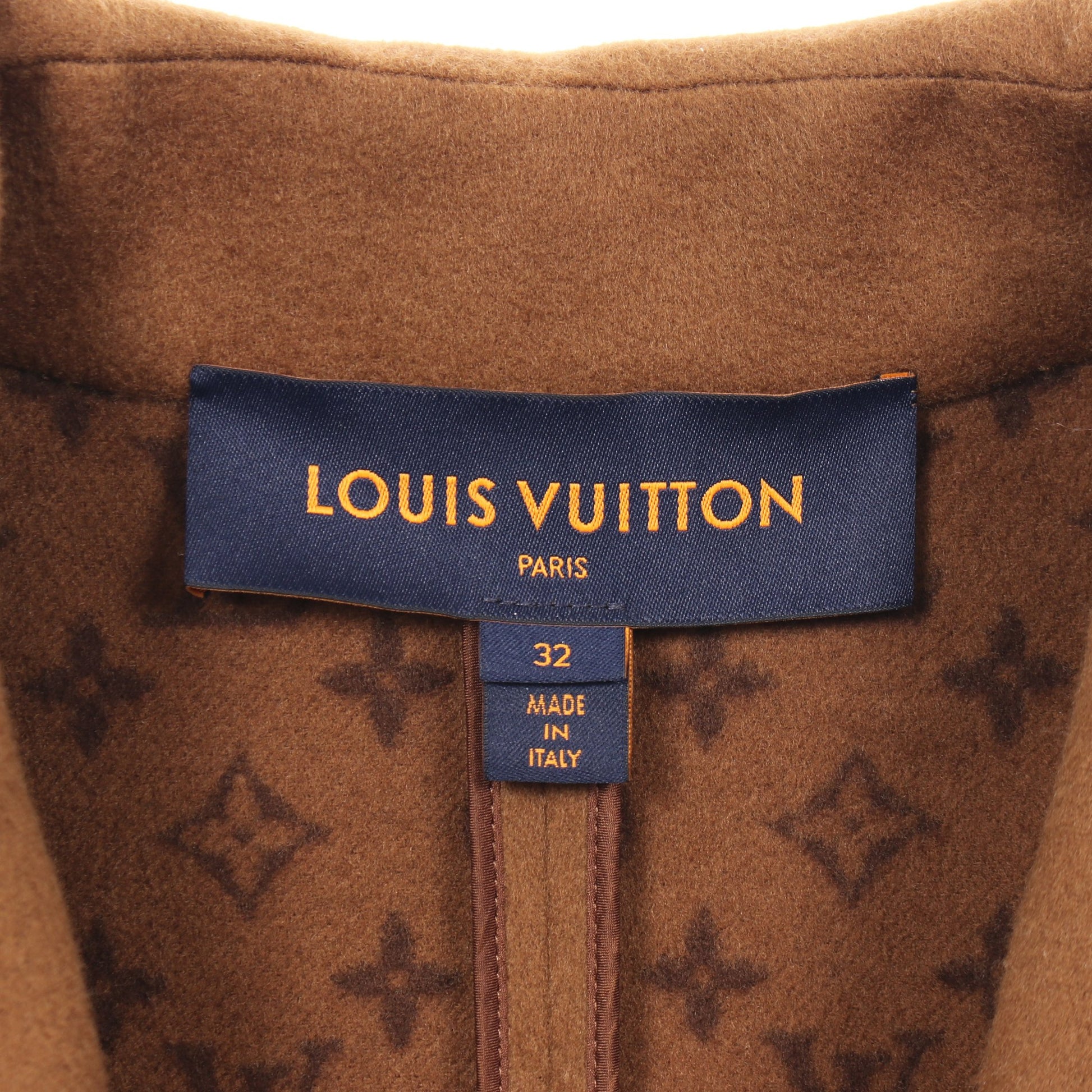 モノグラム チェスターコート ウール レザー ブラウン ブラック ルイヴィトン アウター LOUIS VUITTON