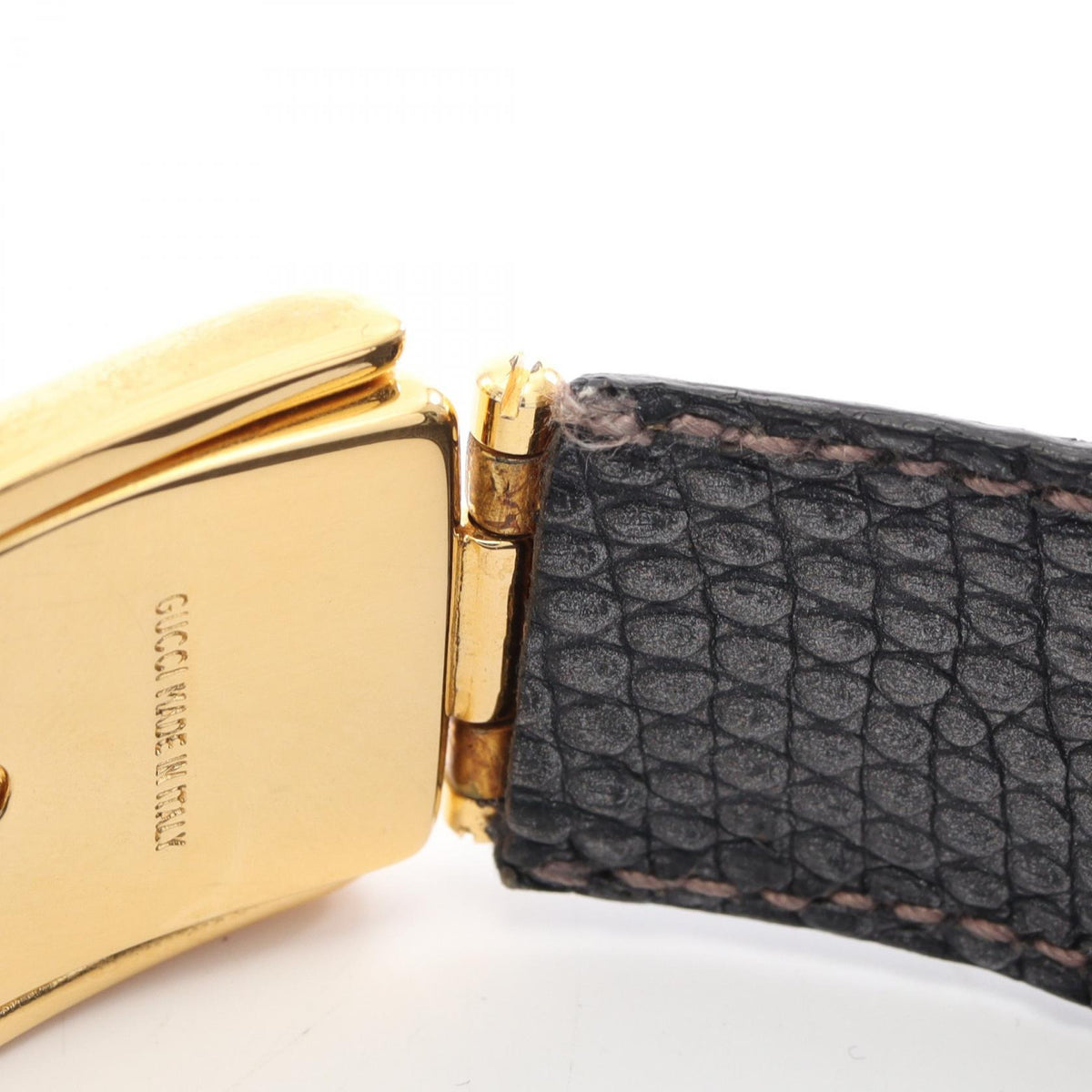 ベルトモチーフ バングル GP リザード ブラック ゴールド グッチ アクセサリー GUCCI