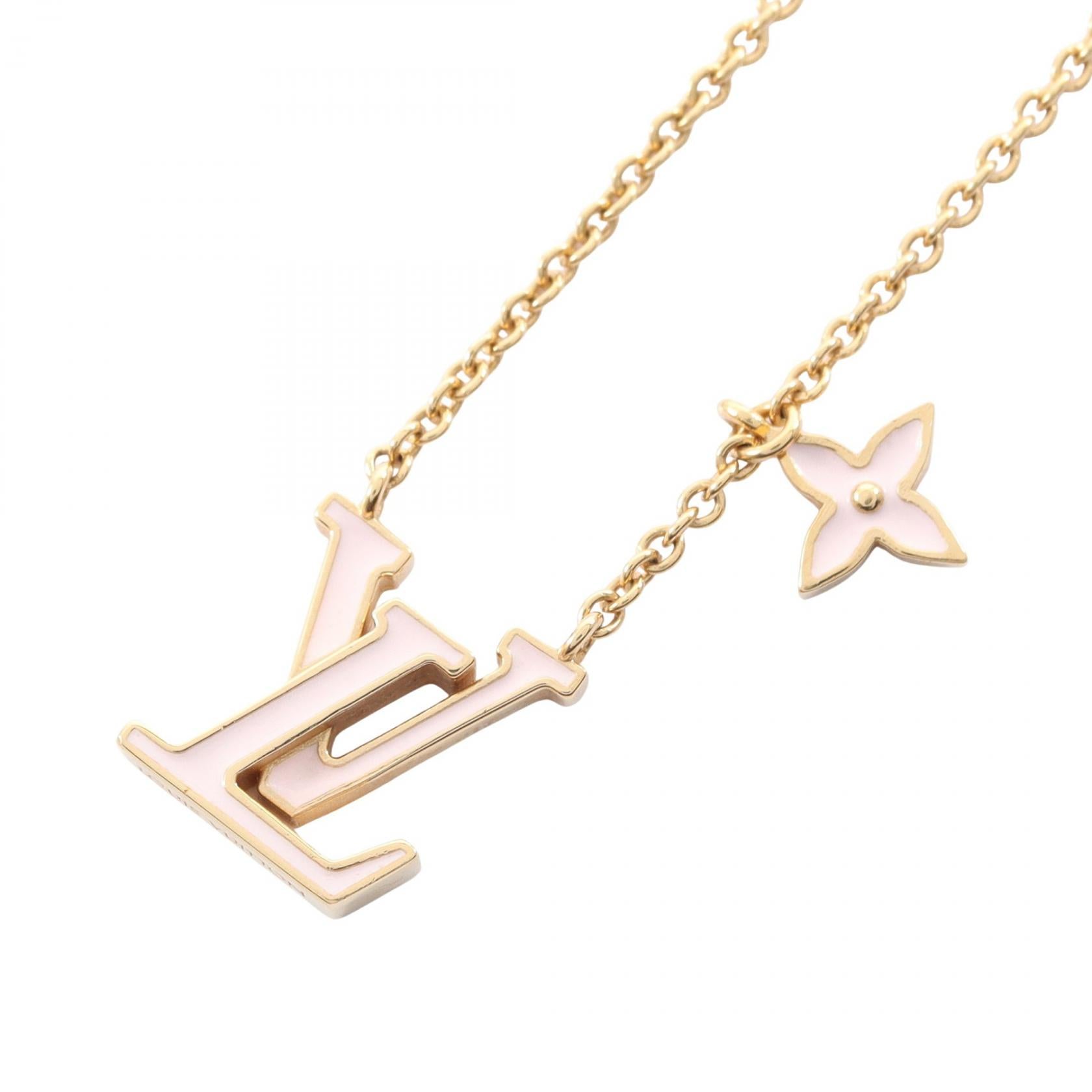 LVアイコニック ネックレス GP エナメル ゴールド ライトピンク ルイヴィトン アクセサリー LOUIS VUITTON