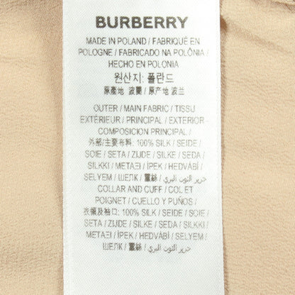 ロゴ ボタンダウン 長袖 シャツ シルク ベージュ イエロー バーバリー トップス BURBERRY