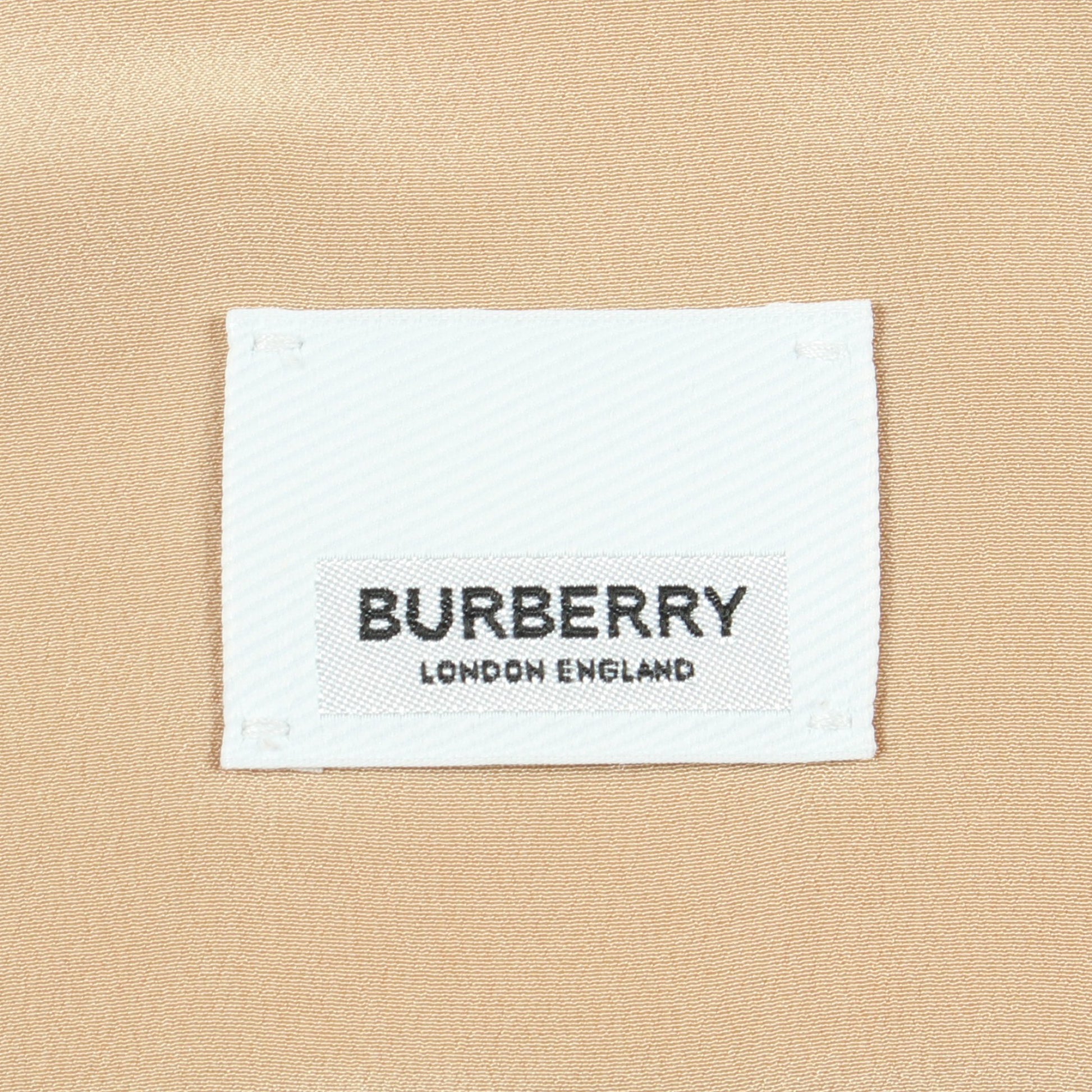 ロゴ ボタンダウン 長袖 シャツ シルク ベージュ イエロー バーバリー トップス BURBERRY