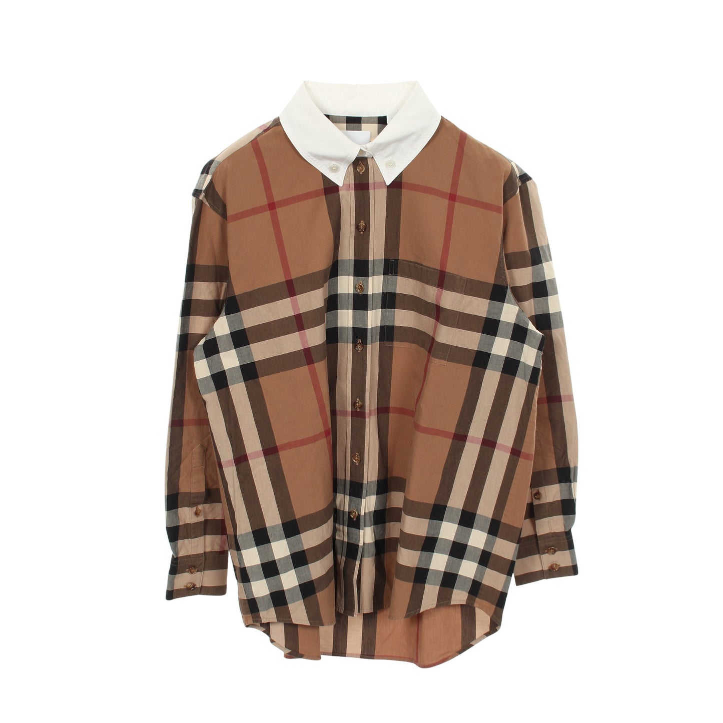 チェック ボタンダウン 長袖 シャツ コットン ブラウン マルチカラー バーバリー トップス BURBERRY