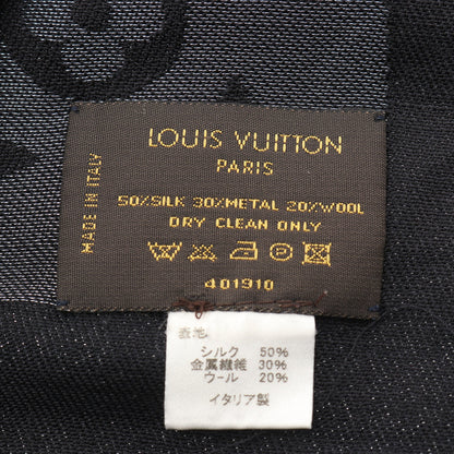 モノグラム ショール シルク ウール ブラック グレー ルイヴィトン 財布・小物 LOUIS VUITTON